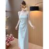 Polyester Butterfly Bow Sleeveless Dress For Summer Casual Womens Fashion