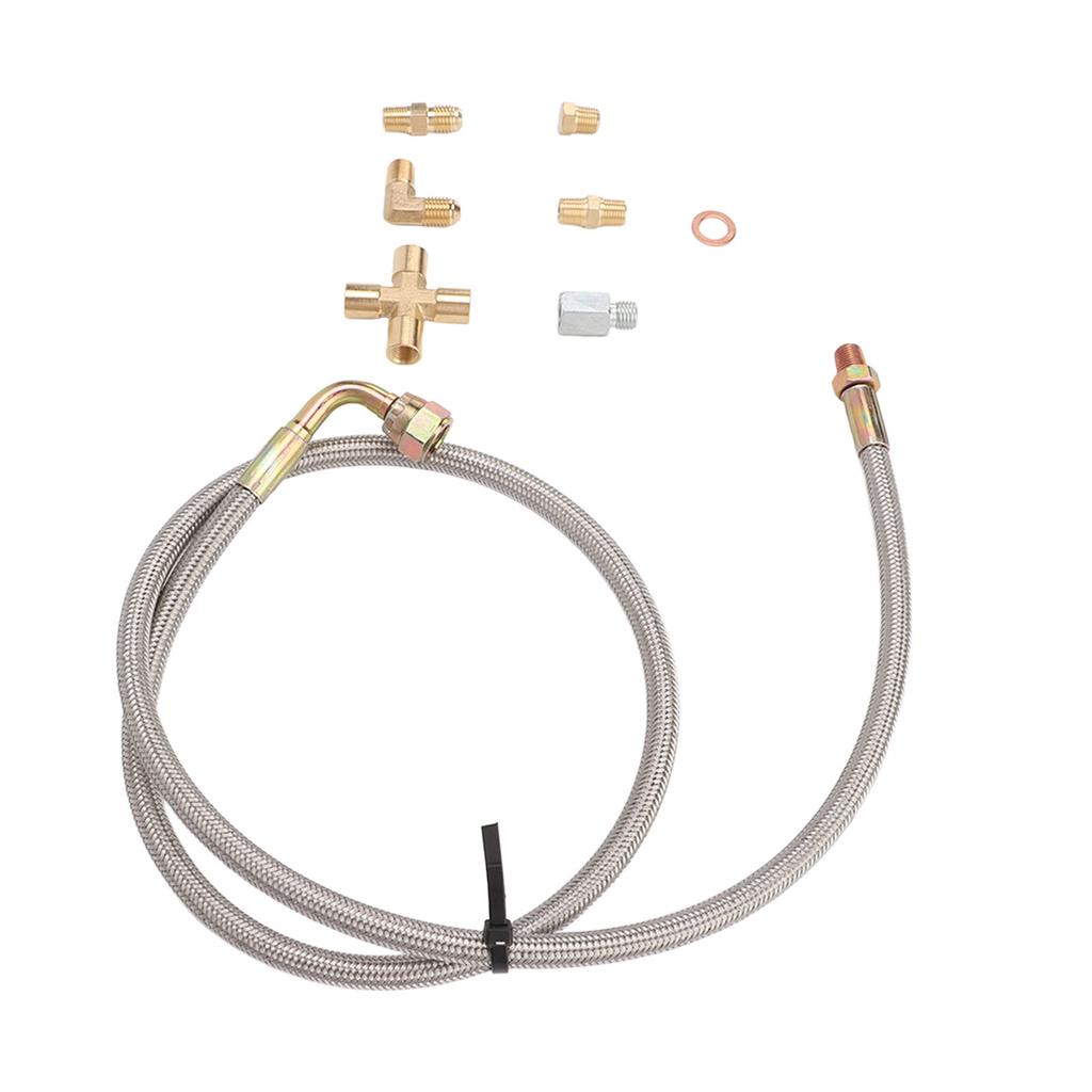 Turbo Oil Feed Line Kit 1 8PNT AN4 Fitting Oil Drain Line for T3 T4 T04E T60 T61 T61 T70