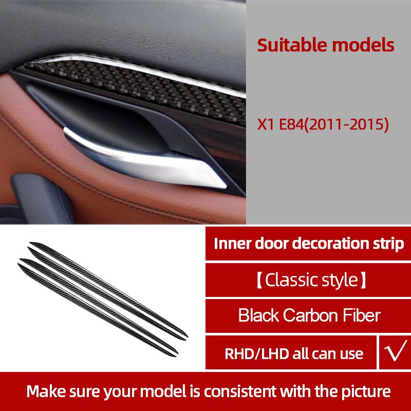For BMW X1 E84 2011-2015 Carbon Fiber Center Console Gear CD Door Panel Trim Sticker Decoration Car Interior Tuning Accessories