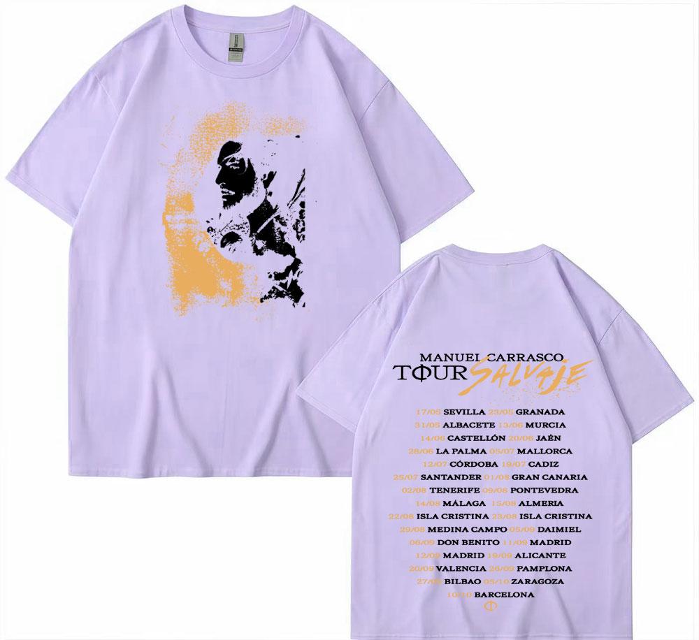 Rapper Manuel Carrasco Salvaje Tour 2025 Grafik T-Shirts Herren Damen Harajuku Hip Hop T-Shirt Kurzarm Lässig Heißer Verkauf T-Shirt