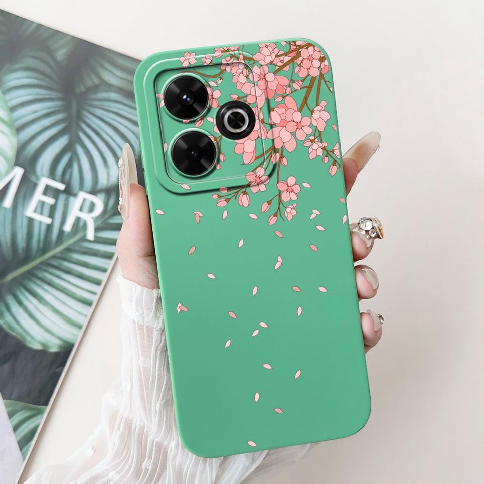 For Xiaomi Redmi 13 4G 5G Back Cover On Redmi13 5G Coque Funda Flower Butterfly Women Fashion Phone Case Liquid Silicone Shell