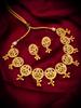 Gold-Plated White Stone-Studded & Beaded Jewellery Set
