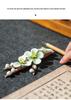 Ceramic Incense Holder & Brush Rest - Magnolia Plum Blossom Design