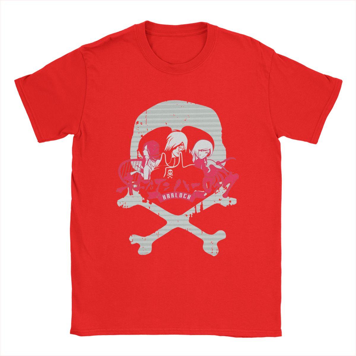 Космический пират Капитан Харлок Альбатор Футболки Мужские Хлопок Новинка Футболка Круглый вырез Футболки с коротким рукавом Одежда Большие размеры S
