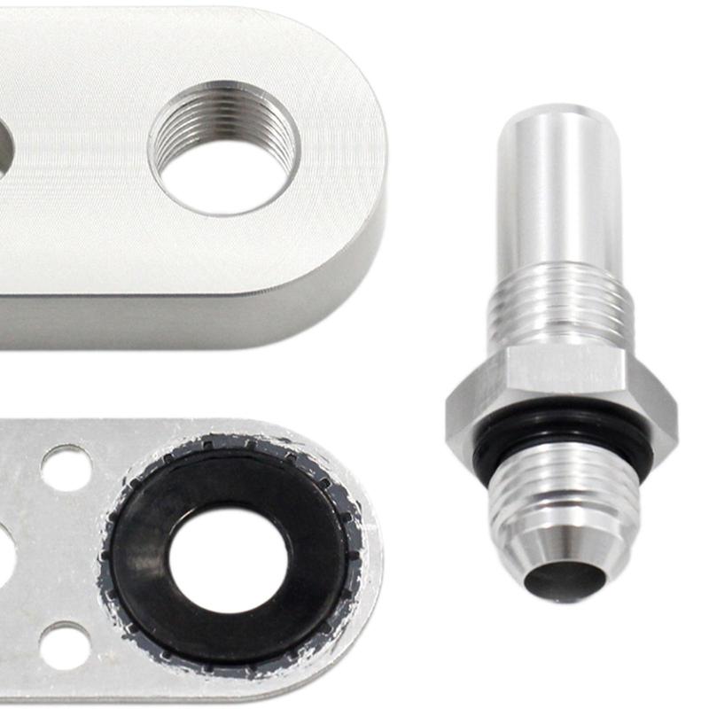 Cooler Line Adapter Plate with Durable Aluminum Alloy Construction 6AN Fittings Oil Seal for Transmission and Auto Use
