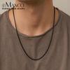 EManco Classic Anniversary 18K Gold Plated Mens Waterproof Non-Tarnish Stainless Steel Black Keel Box Chain Necklace