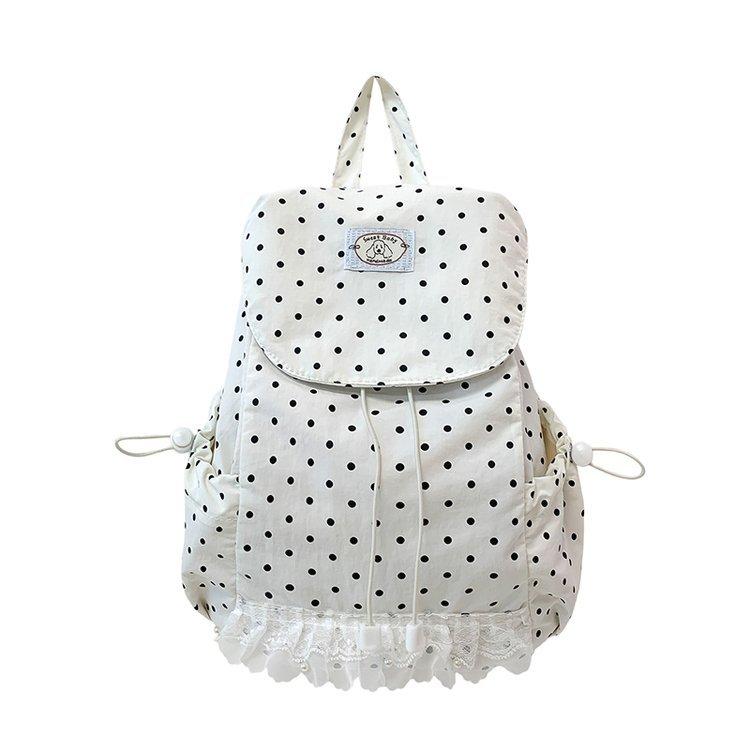 Schoolbag 1011 New Niche Trendy Polka Dot Lightweight Backpack Backpack Versatile Casual Backpack for Commuters and Students