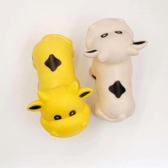 Squeaky Cow Squeeze Toy with Realistic Sound Soft TPR Fidget for Stress Relief & Pranks Cute Farm Animal-Shaped Decompression Gadget for Kids Adults
