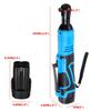 Blue 100N.m Electric Wrench Cordless Ratchet Rechargeable Scaffolding Right Angle Wrench with  2 Battery Charger Power Tool 18V 3/8Inches