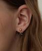 Tatiana (Silver 925) Black Party Ribbon Ear Jacket Earrings Ec3076