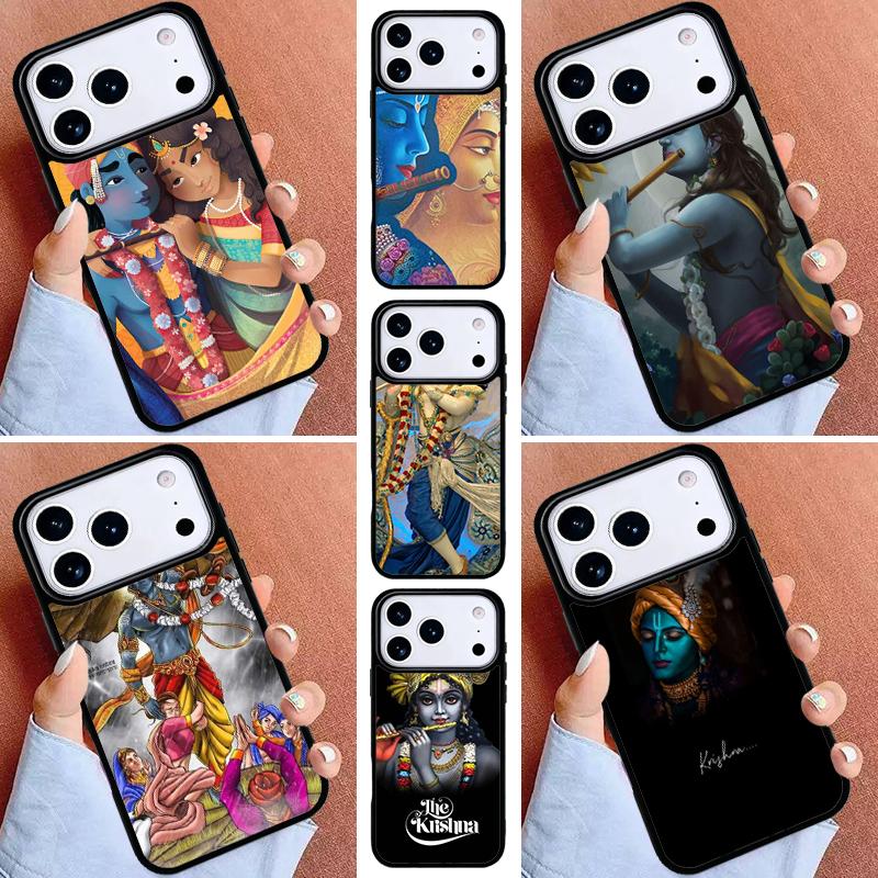 Indian God Lord Krishna Soft Phone Case for iPhone 16e 15 14 13 12 17 Pro Max Plus Air 17pro Cover Coque