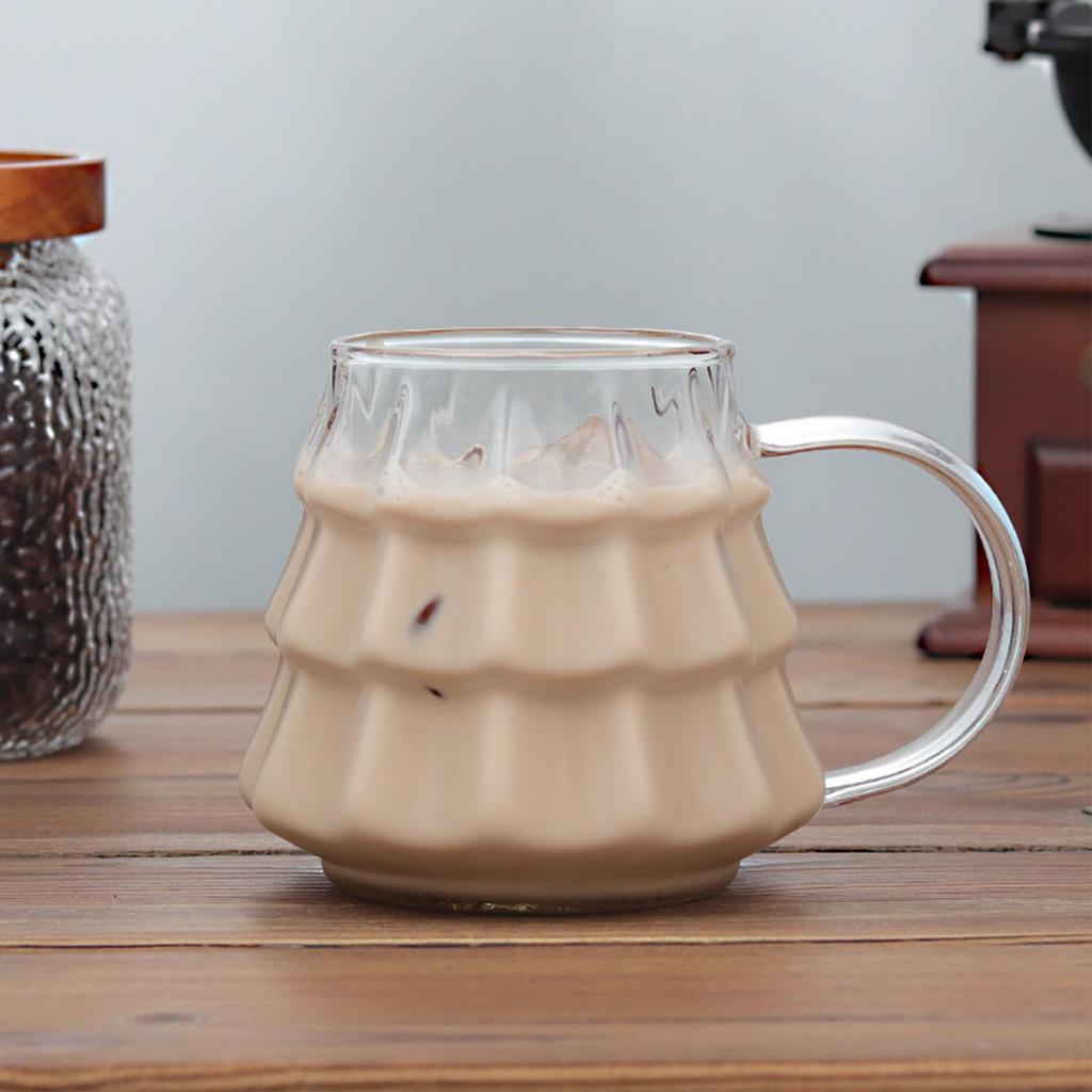 Christmas Tree Glass Coffee Mug Cute Festive Coffee Cup Latte Cappuccino Cup Milk Cup Beverage Mug Tea Cup Water Cups