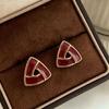 Enamel Drip Glaze Triangle Stud Earrings - Retro, Simple, Elegant Design for Women (2026)