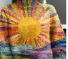 New Christmas abstract print casual cape jacket cardigan thick needle sweater