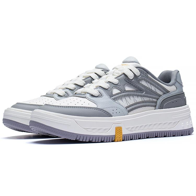 new LiNing Floating Slip Resistant Shock Absorbers Low Top Skateboard Shoes Men's Microcrystalline Gray