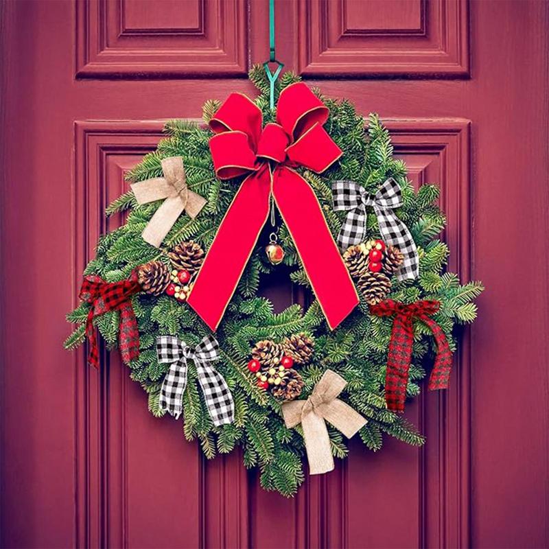 Panglică de Crăciun cu Sârmă Plaid Roșu și Negru Rulou Panglică de Ambalaj 5cm/1.9inch Rulou Panglică de Crăciun Multifuncțional Pom de Crăciun