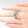 Fashion Dazzle Synthetic Zirconia Silvery Plated Promise Ring for Women Elegant Charm Design Banquet Wedding Jewelry Accessories