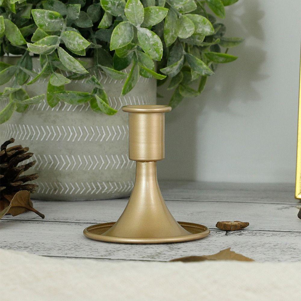 Iron Taper Candle Stand Retro Vintage Candlestick Holder Gold Taper Candle Stick  Home Decoration