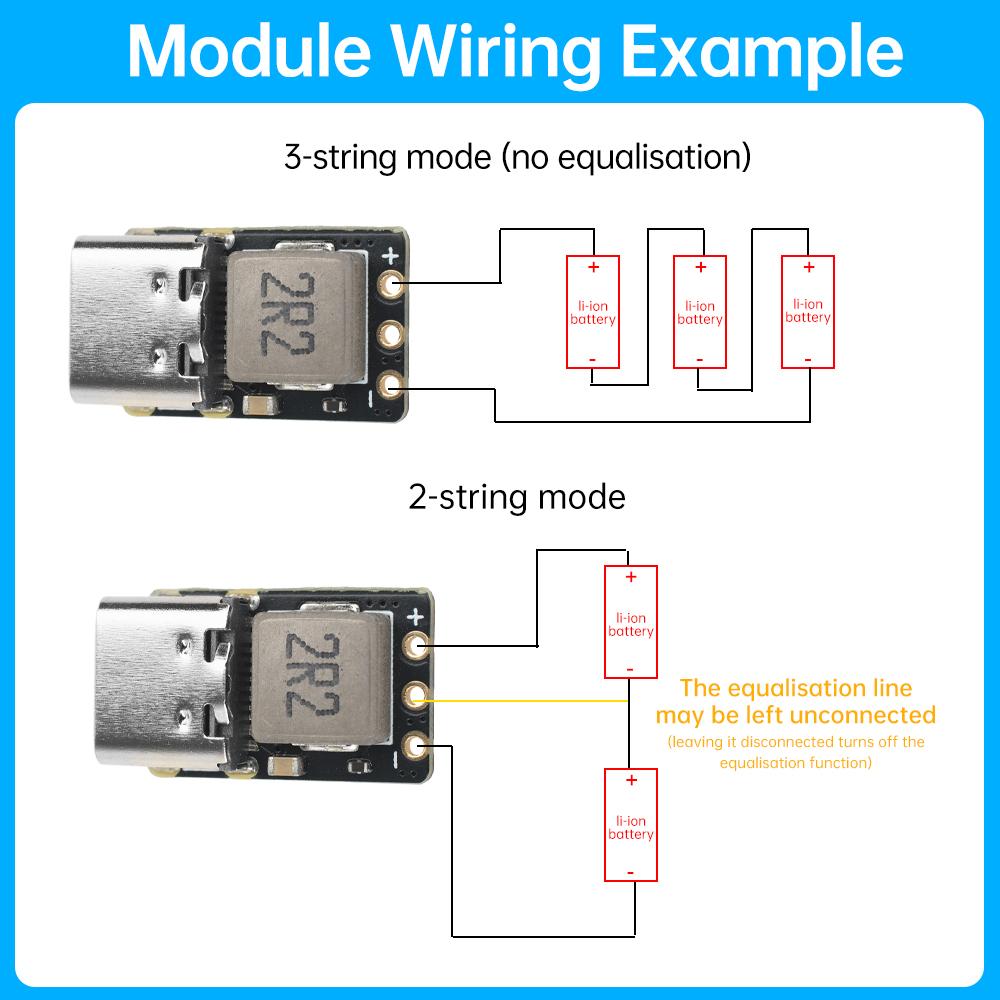 2S/3S Mini Drone Charging Module DC4.5-9.5V Polymer Li-ion Battery Equalization UAV Charge Board 3.7V Boost 18W QC Fast Charging