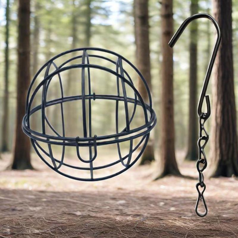 1Pcs Metal Suet Ball Bird Feeder Set With Hanging Chain Squirrel Proof Bird Feeders For Outdoor Garden Hummingbird Feeders