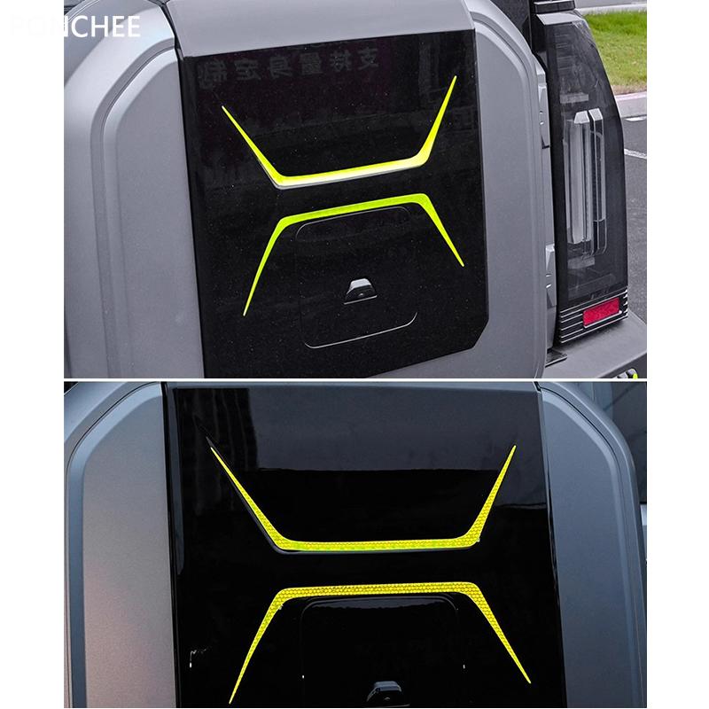 For JETOUR T2 Shanhai T2 2024-2026 Decals of The Spare Tire Cover Sticker Trunk Lid Warning Car Sticker Decorative Strip
