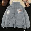 Herfst omkeerbare corduroy jas met opstaande kraag - Trendy Japanse stijl, losse pasvorm, warme pluche voering, casual bovenkleding.