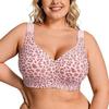 Large Size TK Explosion Full Coverage Leopard Print Seamless Gathering Soft Support Bra Underwear