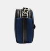 [Pre-Owned] Round Bag Blue Fabric Shoulder Bag Crossbody Bag Silver Hardware Detachable Strap - Excellent #1JLWRHI