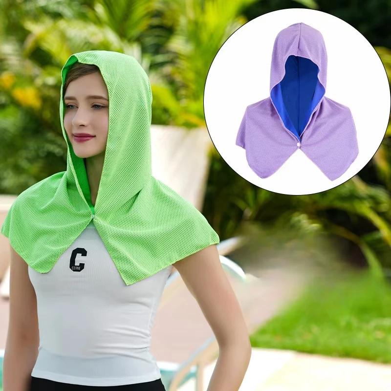 Cooling Hoodie Towel Cooling Towels Quick Drying Absorbent Towels for Neck and Face UV Protection Sport Workout Camping Cycling