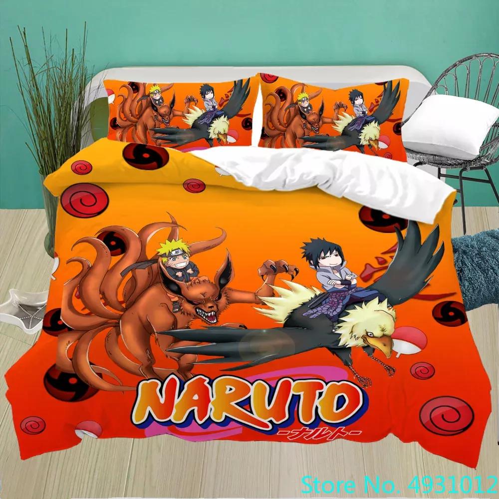 Uzumaki N-Naruto Bedding Set Cartoon Anime Quilt Cover Children Bedroom Bedclothes Boy Duvet Cover Polyester Bedspread Gift