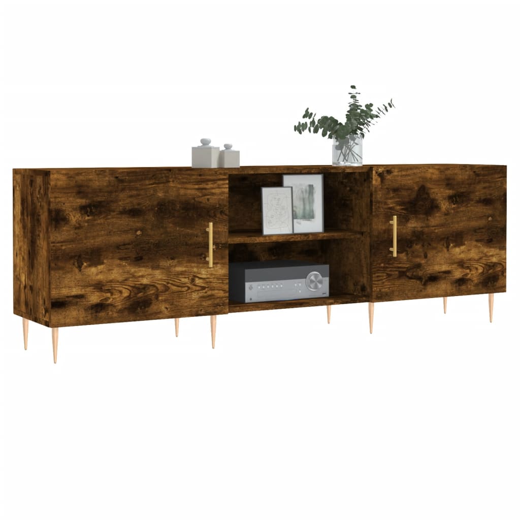 TV Stand Smoked Oak Finish 150 x 30 x 50 cm Engineered Wood