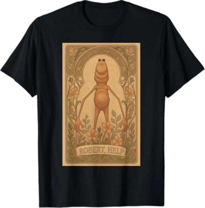 Vintage Marcus The Worm Meme Robert Help Nouveau Art Meme T-Shirt S