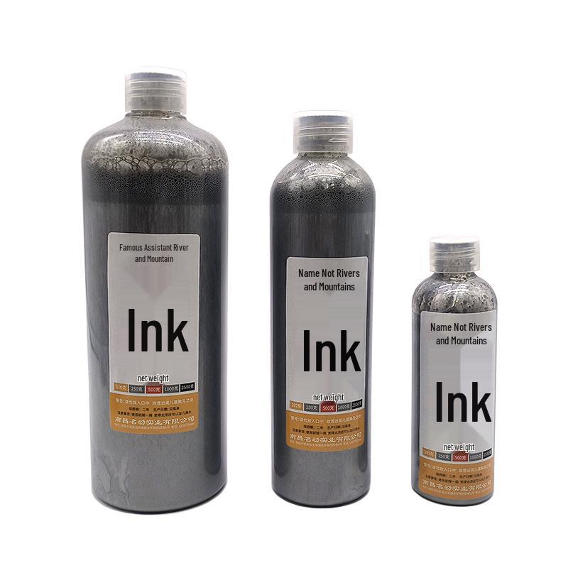 Extra Reichhaltiger Gold- & Zinnober-Kalligrafie-Tuschestein für Frühlingssprüche, Herz-Sutra-Nachzeichnen, Flüssige Schwarze, Silberne, Rote und Weiße Tinten enthalten.