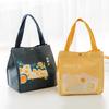 Large Japanese-Style Canvas Tote for Bento, Insulated Lunch Handbag for Work