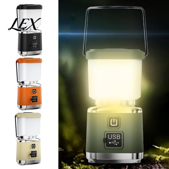 Portable LED Lantern Camping Light with 4 Lighting Modes, USB-C Rechargeable Tent High Lumen Lamp, Stepless Dimming for Outdoor Hiking Emergency