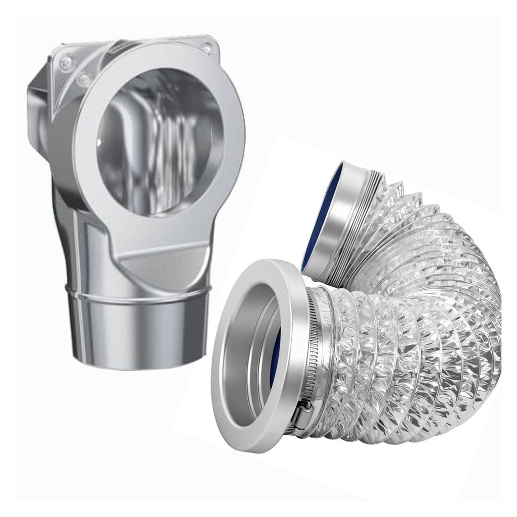 Dryer Vent Kit Magnet Self Alignment Exhaust Pipe Connection Set for Tight Spaces Lint Cleaning 2.6ft 4 Inch Hose