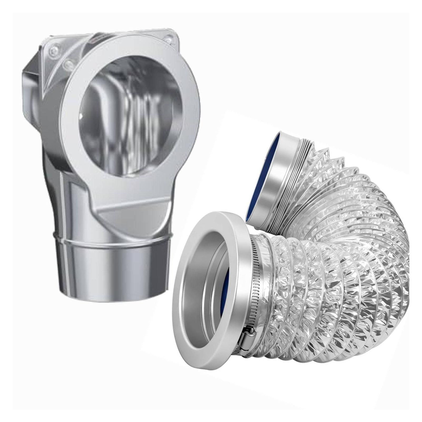 

Dryer Vent Kit Magnet Self Alignment Exhaust Pipe Connection Set for Tight Spaces Lint Cleaning 2.6ft 4 Inch Hose