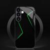 Coque de téléphone en verre à motif géométrique vert adaptée pour Samsung Galaxy S26 S25 S24 S23 S22 S20 FE/Ultra/Plus5Ganti coque arrière anti-chute
