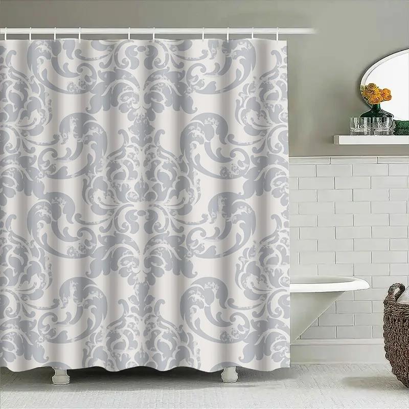 

European Style Shower Curtain Decorative Waterproof Bathrooms Tissue Private Customized Bathroom Curtains for Home Decoration W90xH180cm