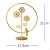 Flowers Sculpture Desk Figure Iron Crafts Metal Statue Figurine for Housewarming, Home, Spring