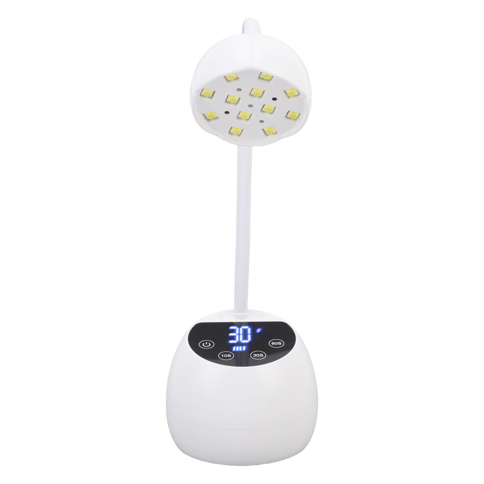

Gooseneck Nail Lamp Rechargeable Infrared Sensor LCD Screen LED Nail Light Dryer with 12 Light Chips for Home Use
