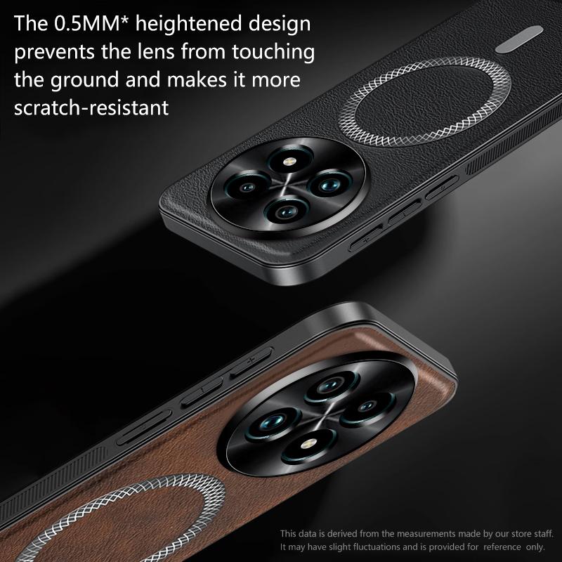 For Realme 13 Pro 5G Case Magnetic Elegant Leather Wear-Resistant Lens Fully Covered Non-Slip Grip Edge Cover Shell