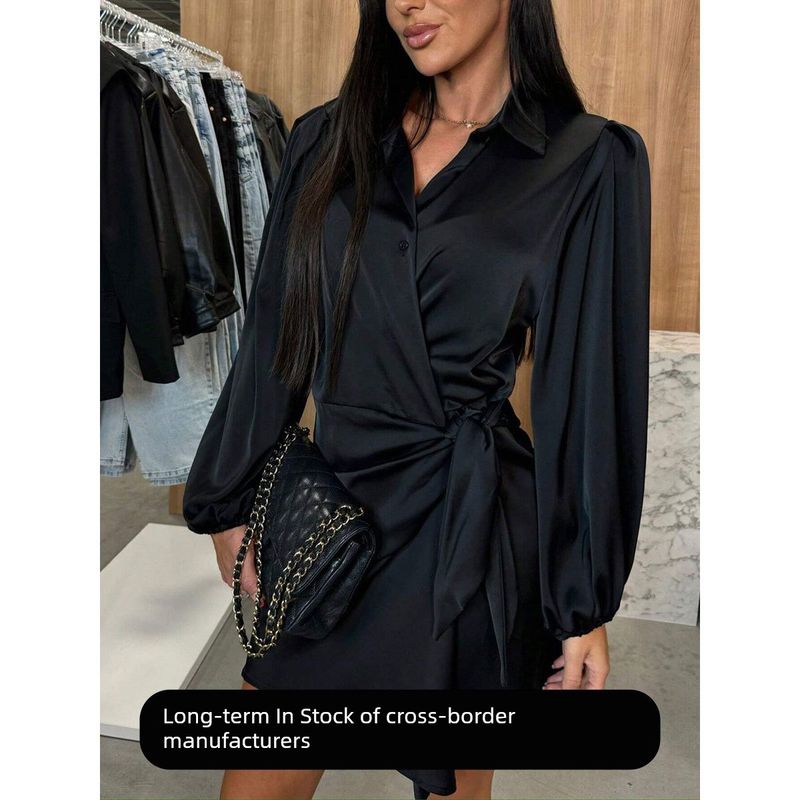 Dress, Shirt, Skirt Women Clothes Autumn Long Sleeve New Dress Party Dress Waist Hugging Shirt Dress