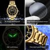 OPK 6036 Original Quartz Watches for Men Steel Strap Waterproof Auto Date Luminous Men's Wristwatches Simple Fashion Man Watch