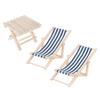 NOLITOY 112 Scale Wooden Miniature Furniture Set for Kids, Includes Mini House, Two Lounge Chairs, and Folding Beach Table, Lightweight and Compact,