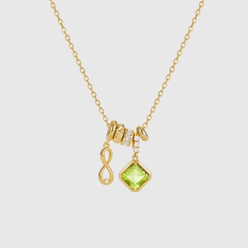 Copper Numeric Pendant Chain With Electroplated Finish For Trendy Casual Looks