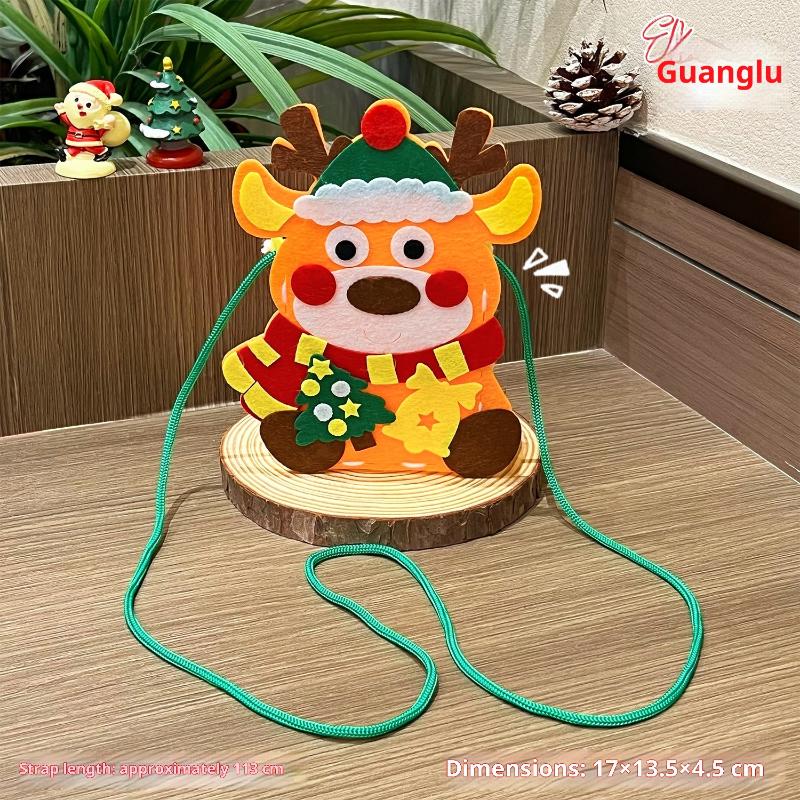 Christmas Theme Diy Handmade Shoulder Bag Handbag Sewing Creative Art And Handmade Activities Gifts Children'S Handmade Toys