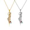 Zinklegierung Schlüsselform Karte Kristall Anhänger Halskette Naher Osten Geometrisch Personalisierter Anhänger Schmuck Minimalistische Accessoires
