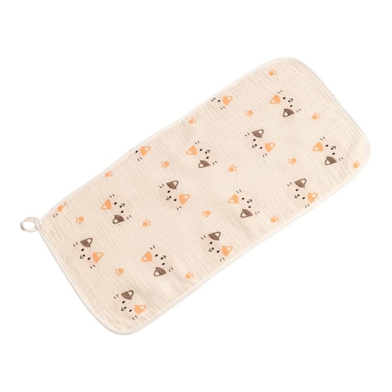 Baby Infant Cotton Wiping Towel Baby Face Towel Washcloths Nursing Towel Saliva Wipe with Cartoon Pattern 25x50cm