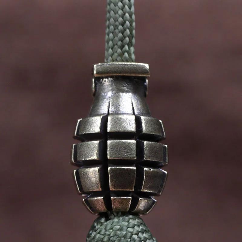 Perline per Coltello in Ottone a Forma di Granata EDC Fai da te Braccialetti Intrecciati in Paracord Cordino Portachiavi Ciondoli Accessori Strumento da Esterno Appendini